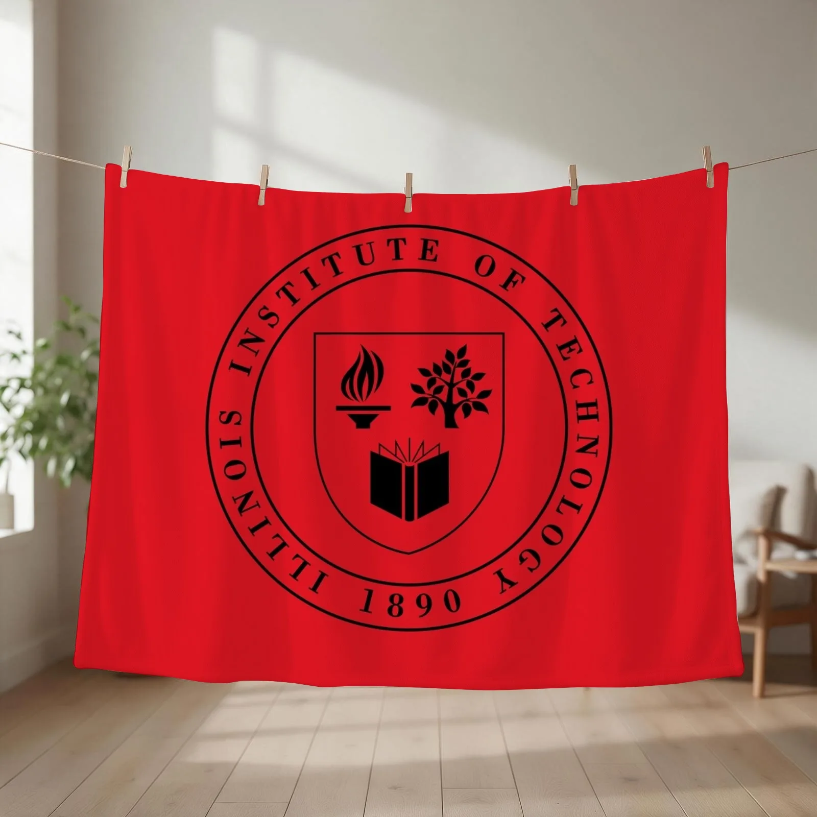 Illinois Institute of Technology College Throw Blanket couch cozy soft plush fuzzy picnic outdoor blanket
