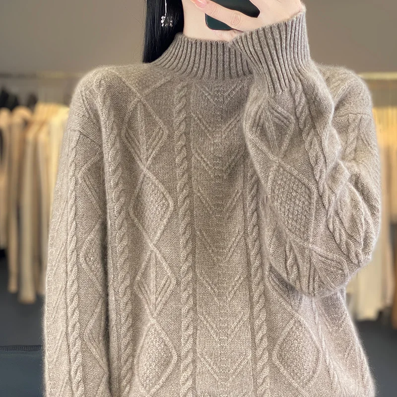 Arrow Fall/winter new 100% Merino wool cashmere sweater Women's O-neck pullover warm bottom knit shirt top