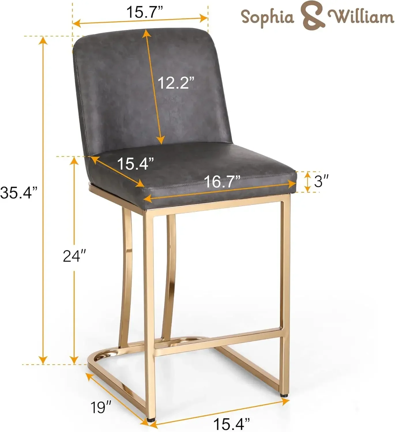Counter Height Bar Stools Set of 2, 24