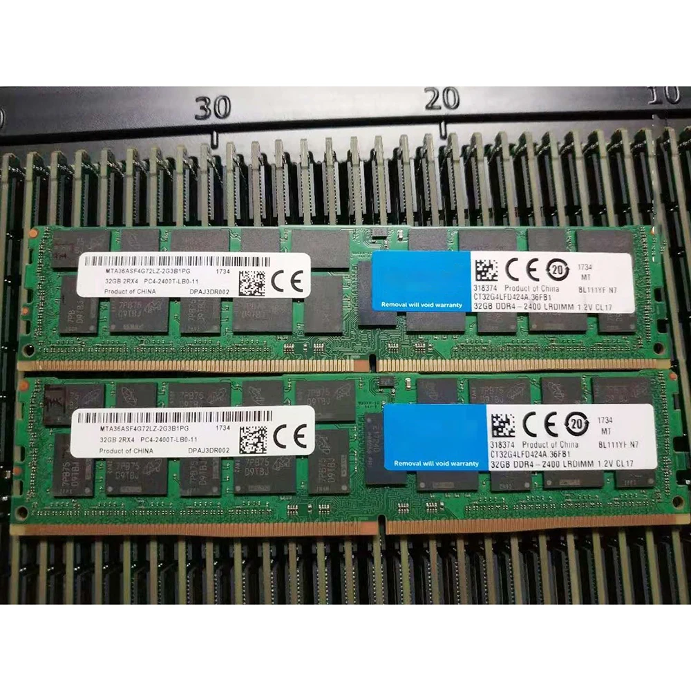 1 PCS For MT RAM 32GB 32G DDR4 2400 PC4-2400 2RX4 ECC LRDIMM Memory MTA36ASF4G72LZ-2G3B1