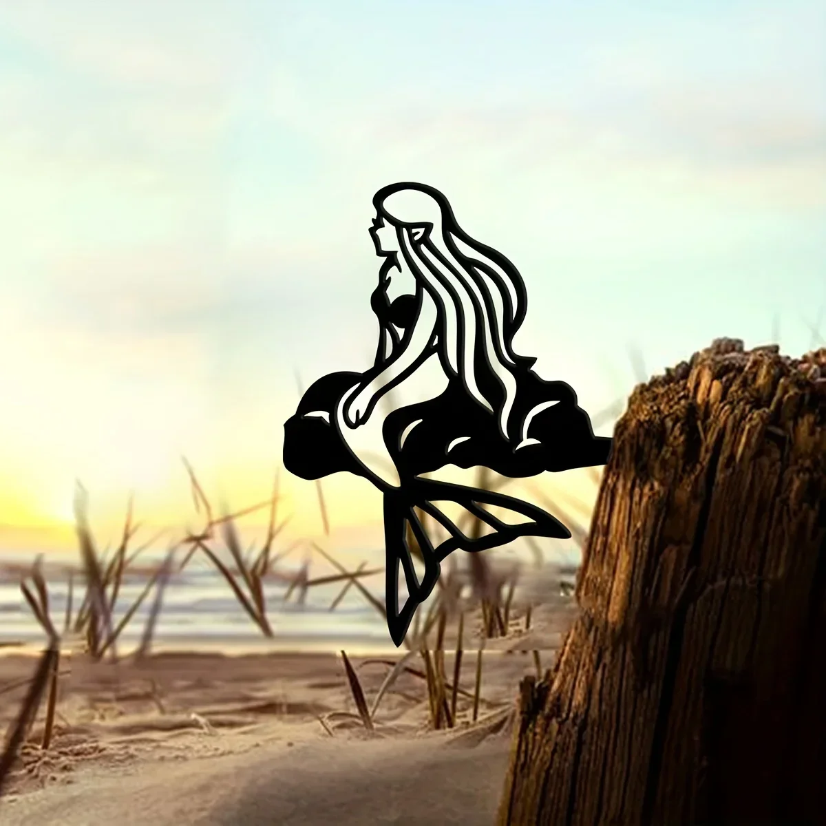 

Hello Young Metal Mermaid Silhouette Rustic Outdoor Decor Metal Home Garden Decor Housewarming Gift Patio Decoration Lawn Decor