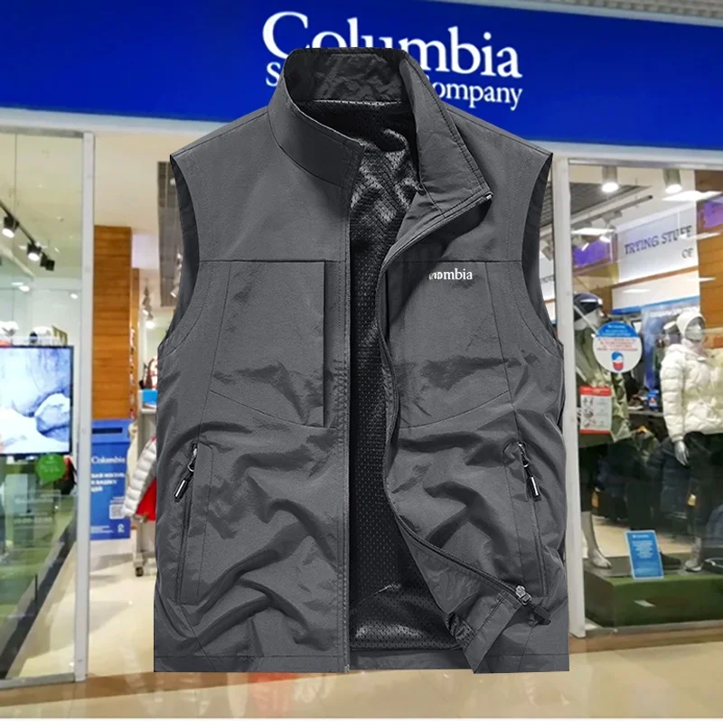 

Мужской жилет большого размера для весны и осени, повседневный, с нашивкой, многофункциональный, с несколькими карманами, на молнии, для активного отдыха