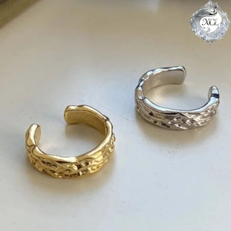 

Серьги-клипсы XCL из стерлингового серебра 925 пробы с неровными складками, без прокола, имитация хряща, модные украшения для женщин