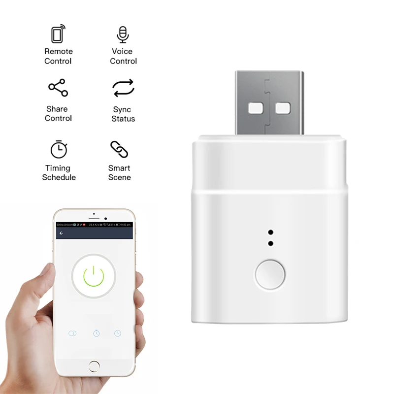 Sonoff Micro 5V Draadloze Usb Smart Adapter Wifi Mini Usb Power Adapter Switch Werkt Ewelink App Alexa Google Home Voor Smart Home