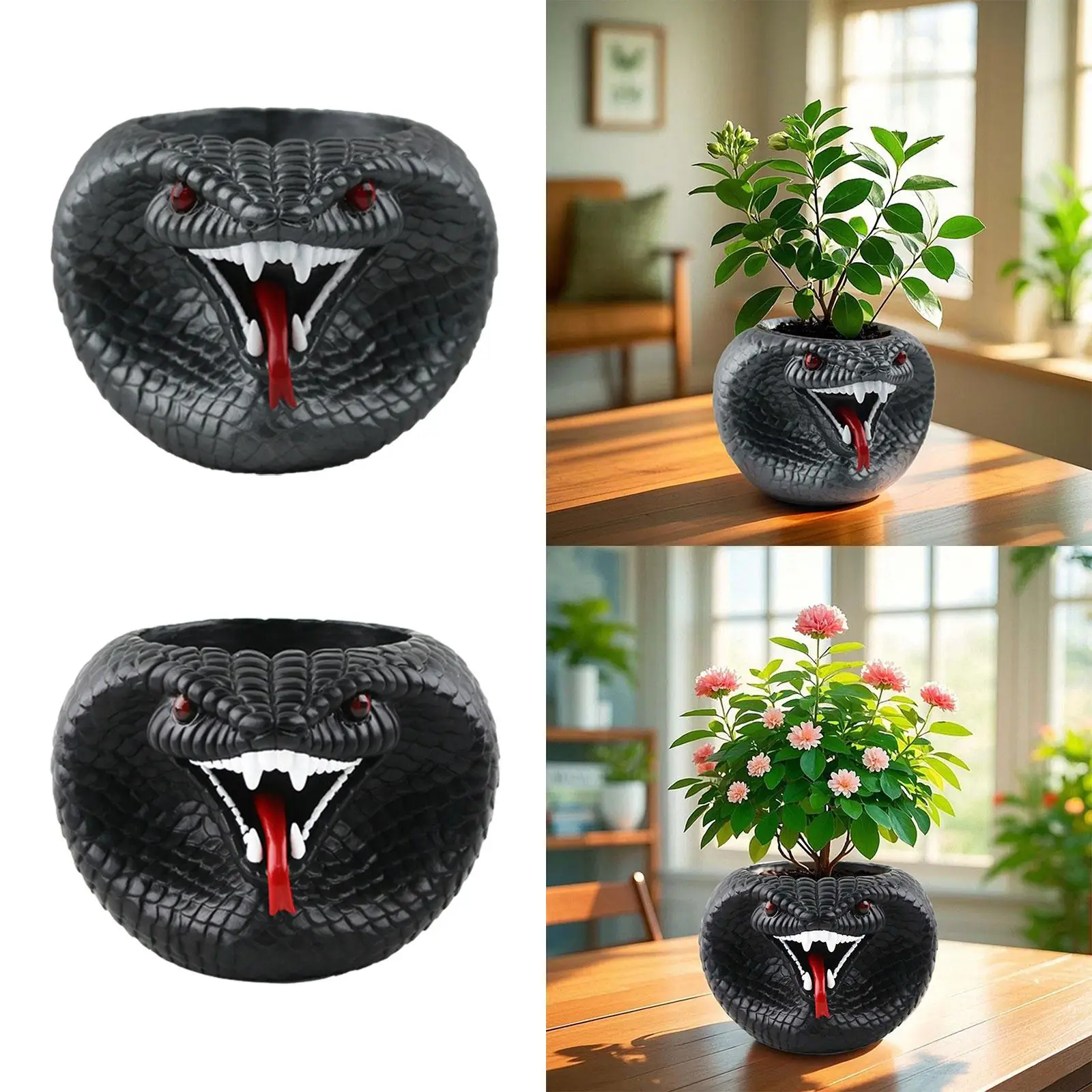 وعاء نباتات مزخرف على شكل ثعبان للعصارة والزهور مثالي للمنزل والمكتب والحديقة #4