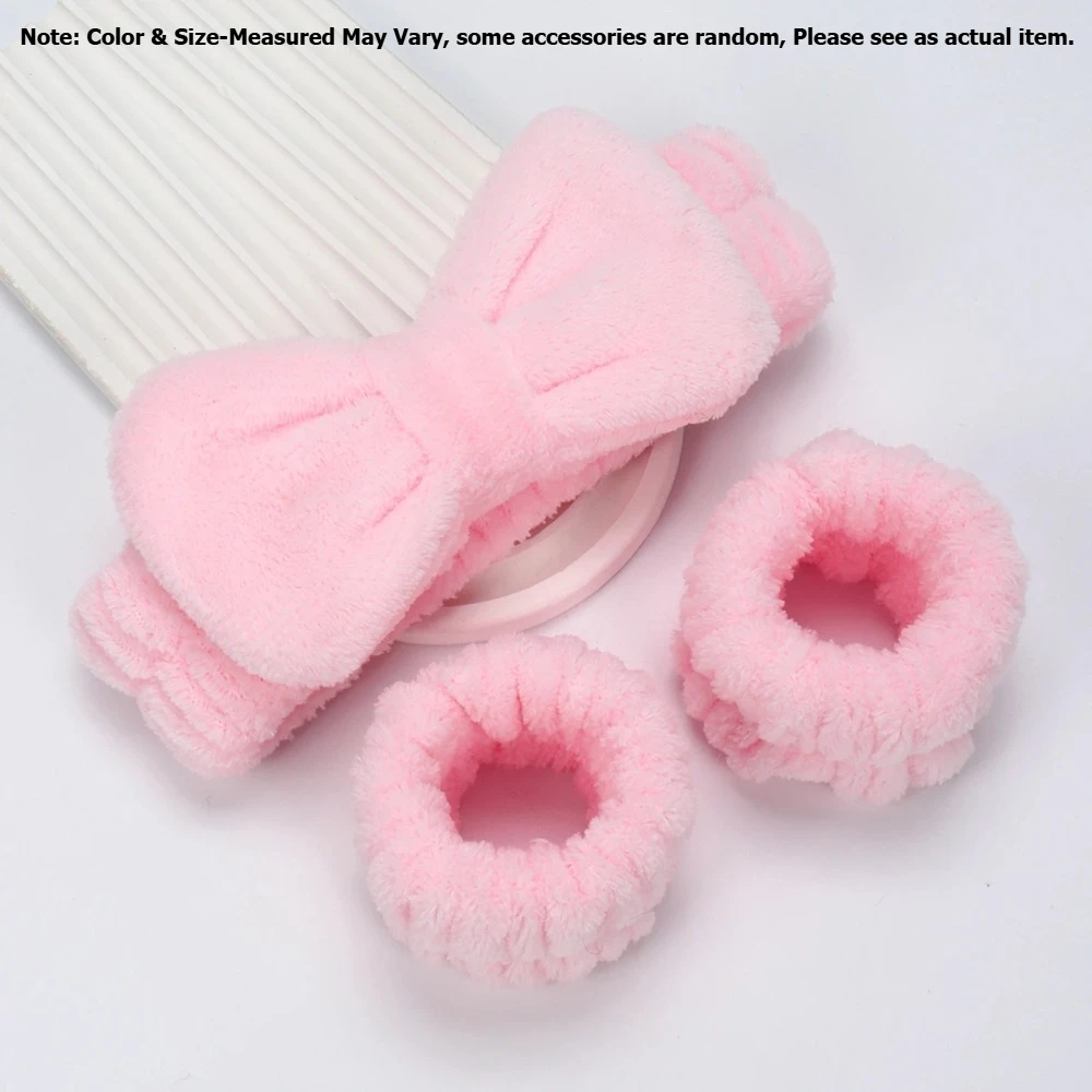 3pcs/set Spa Headband Wristband for Washing Face Microfiber Makeup Towel Hair Bands Washband Scrunchies Absorbent Wrist