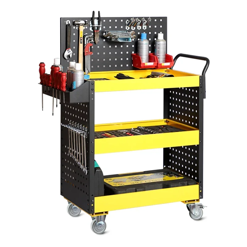 Auto repair tool cart drawer-type movable multifunctional three-layer trolley workshop tool cart