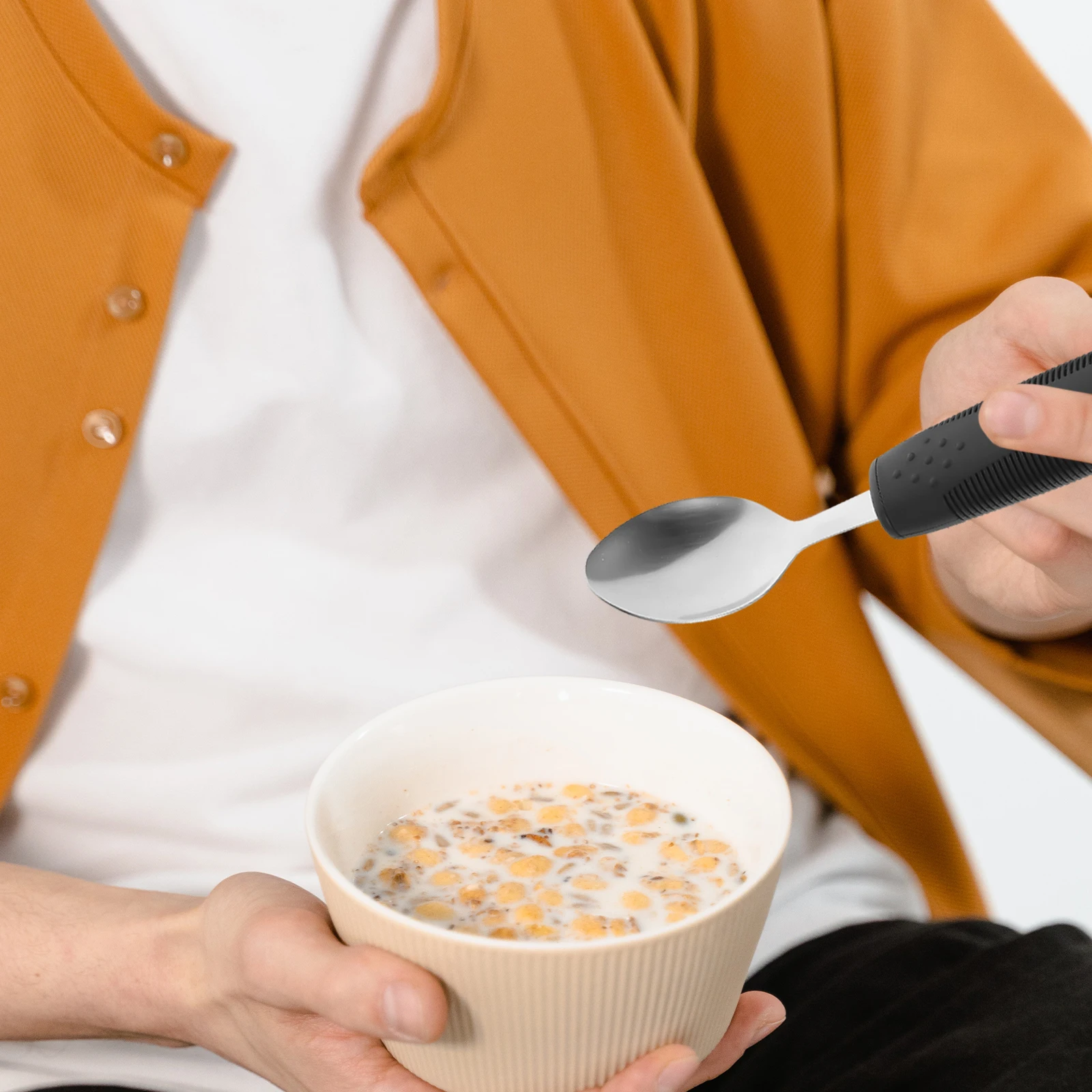 

1Set Ergonomic Elderly Tableware Wear-Resistant Non-Slip Utensils for Disabled Adults Long-Lasting Adaptive Dining Solution