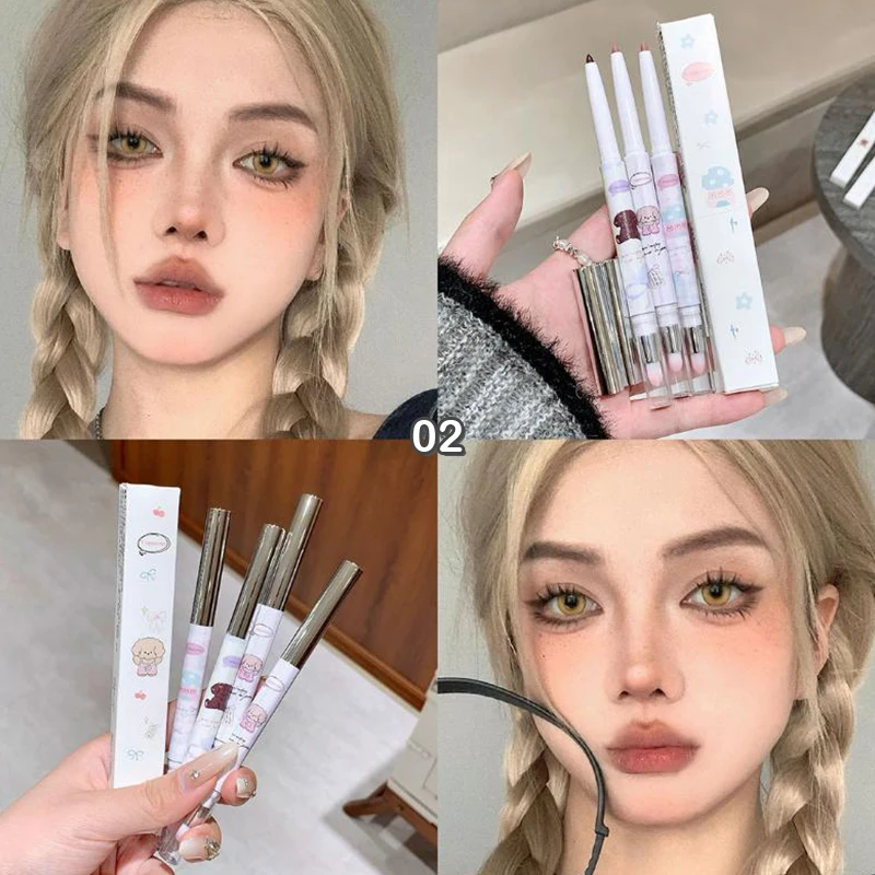 1pc Cappuvini Perlglanz Eyeliner Gel Mit Pinsel Mischung Seidig Glatte Tee Braun Liegen Seidenraupe Wasserdicht Eye Liner Bleistift Make-Up