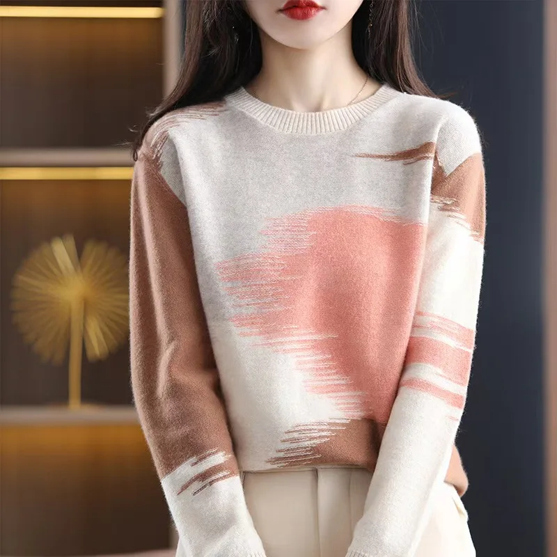 Spring Knit Tops Women Casual Long Sleeve O-neck Thin Sweaters Tshirts Korean Knit Jumper Vintage Poleras New Tee