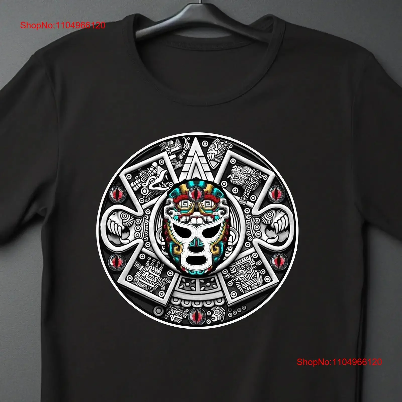 AZTEC calendario arte CALENDARIO Azteca camisetas arte regalos México lucha libre rey misterio vintage lavado homme cómodo
