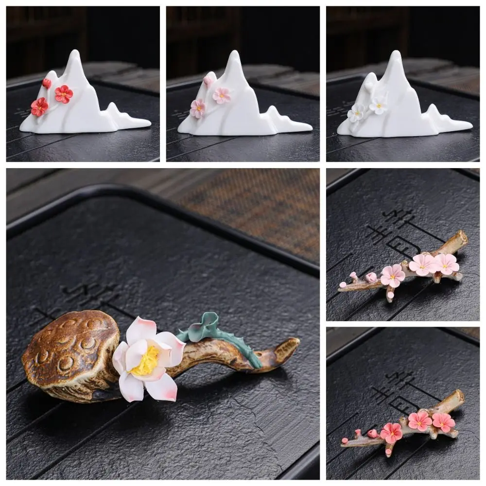 Ceramics Incense Stick Holder Elegant Flower Shape Writing Brush Stand Exquisite Multifunctional Tea Table Oraments Yoga Studios