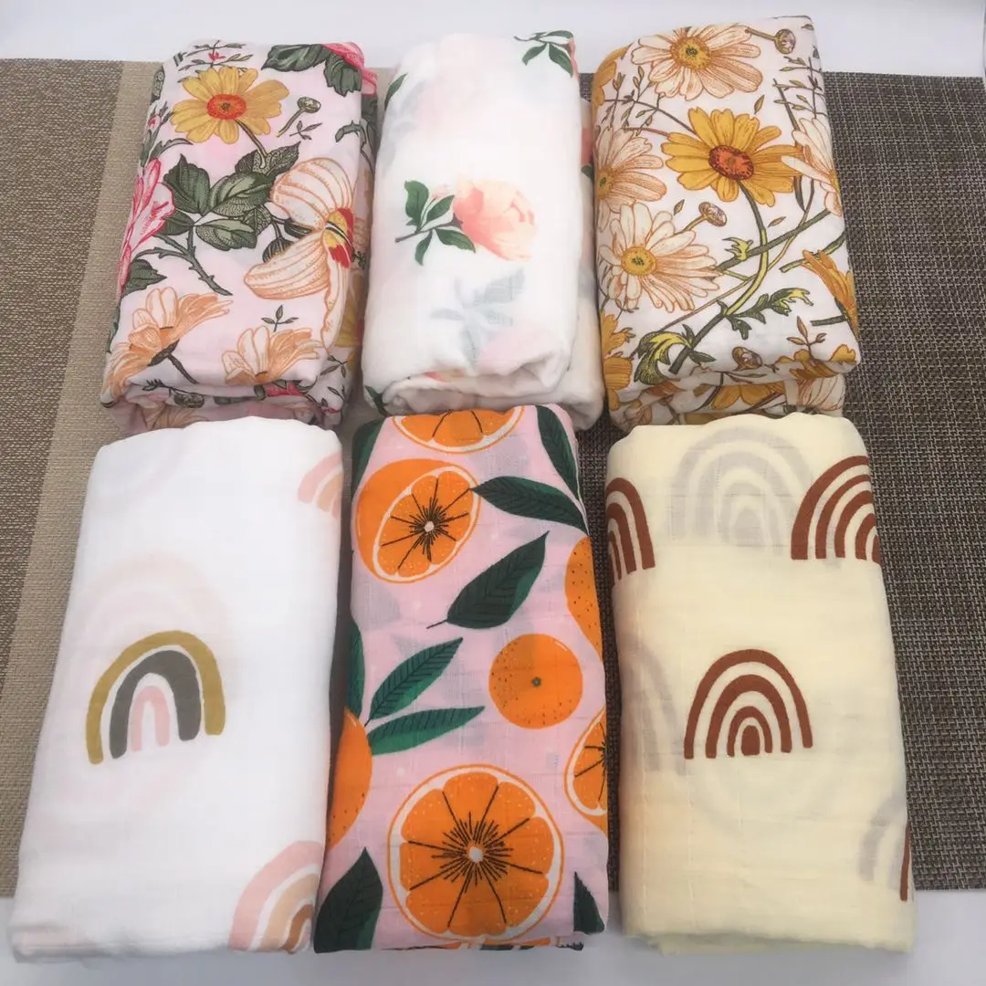 

Bamboo Baby Blankets Newborn Infant Wrap Cotton Swaddle Baby Muslin Swaddle Blankets 120*120cm