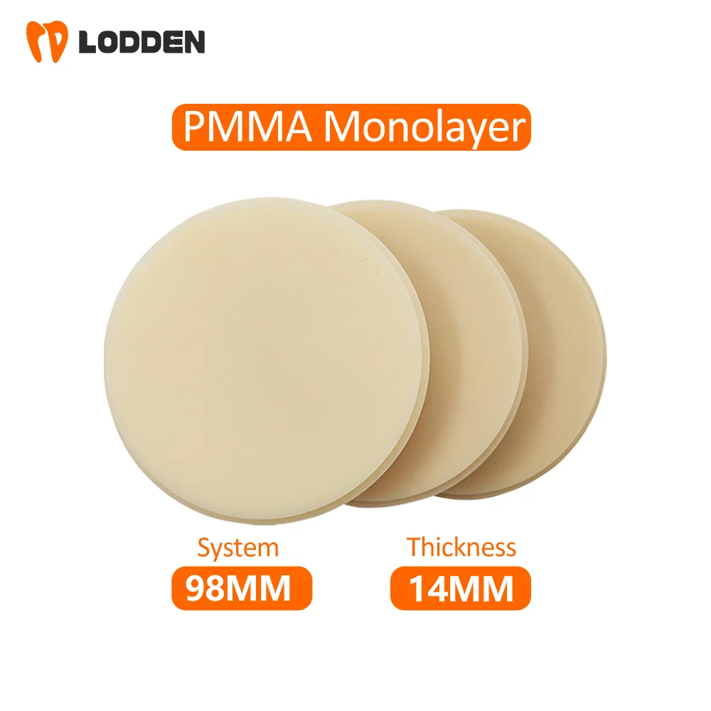 

Lodden 98*14mm Monolayer PMMA Disk Dental Lab Material Resin Block for CAM/CAD Open System