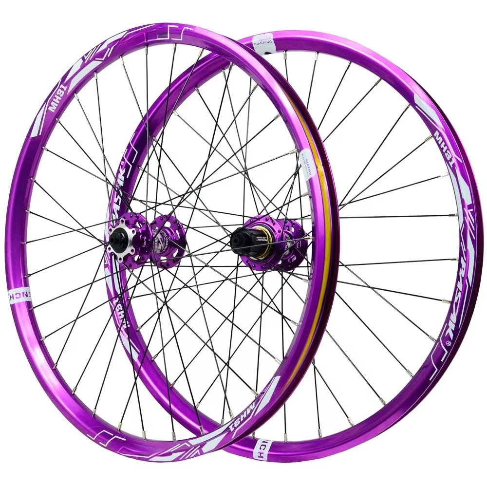 24-Inch PURPLE MTB Bike Wheelset AM Enduro DH 25mm Wide Hub 142 Thru Axle 135 QR 6 Pawls Aluminum Bicycle G3 Spokes HG MS XD