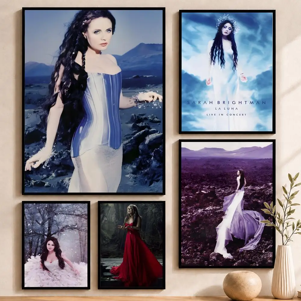 Póster S-Sarah Brightman la luna poster-R, póster autoadhesivo impermeable para pared, arte decorativo para el hogar y regalo navideño