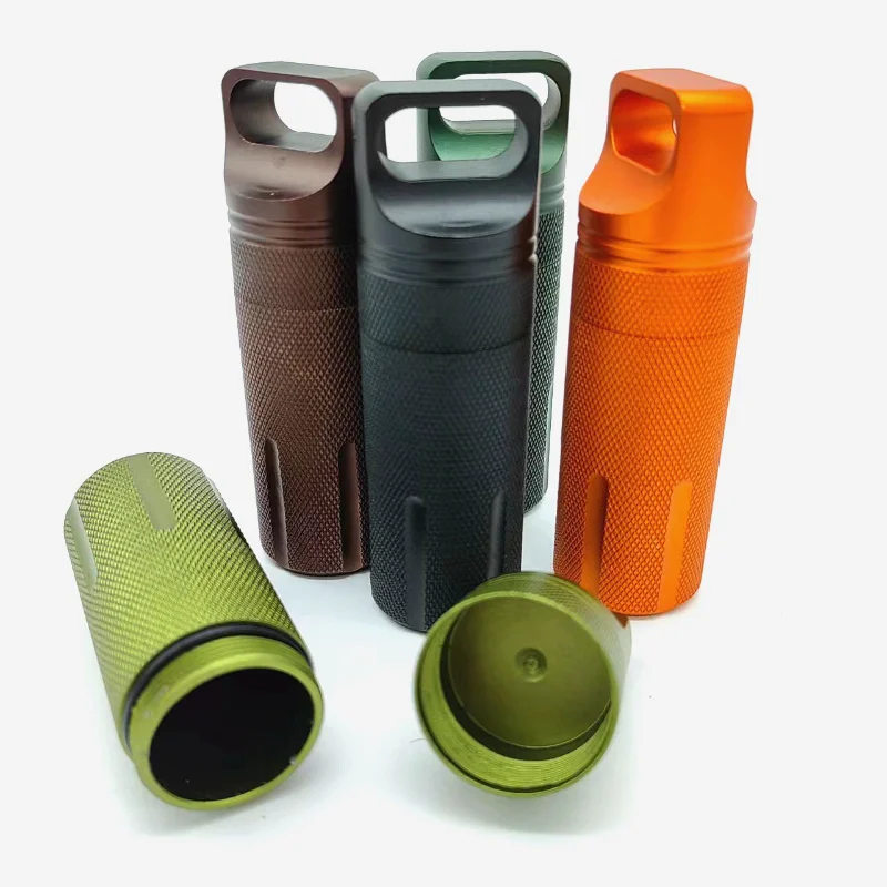 Aluminum Alloy Airtight Pill Container Bottle Portable Outdoor EDC Single Chamber Capsule Holder Waterproof Medicine Case