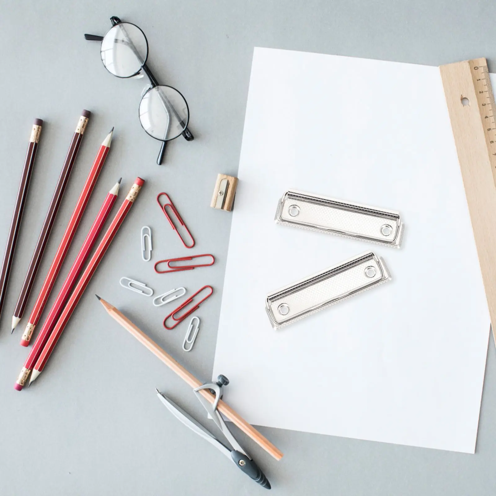 15pcs 10cm Metal Plate Clips Office Writing Board Hardware Replacement File Organize Documents Use