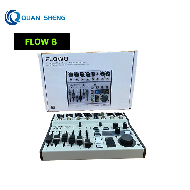 

FLOW 8 Digital Audio Mixer Bluetooth Live Sound Console with USB Interface for Studio and Stage