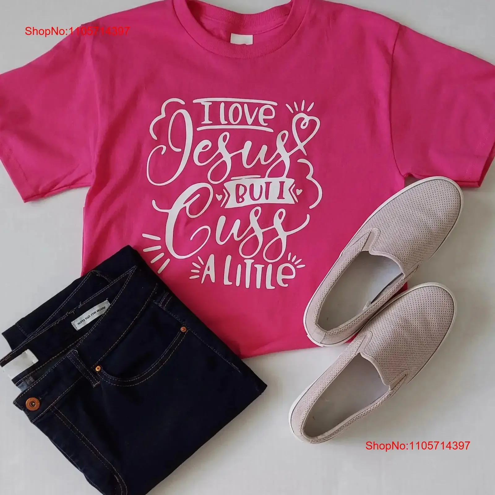 I Love Jesus but Cuss A Little T Shirt 100 Cotton Christian Religious vintage Washed Comfortable Top For Everyday Wear Soft