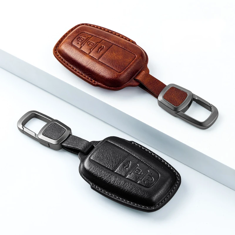 

Leather Car Key Cover For Toyota Corolla Rav4 Camry 70 CHR Prado 150 Highlander Key Case Holder Accessories Fob 2 3 Buttons
