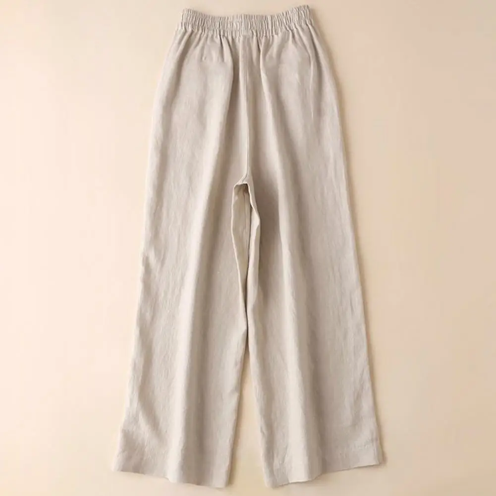 

Charming Women Summer Solid Color Casual Straight Long Pants Skin-touching Casual Pants Lightweight Female Clothes