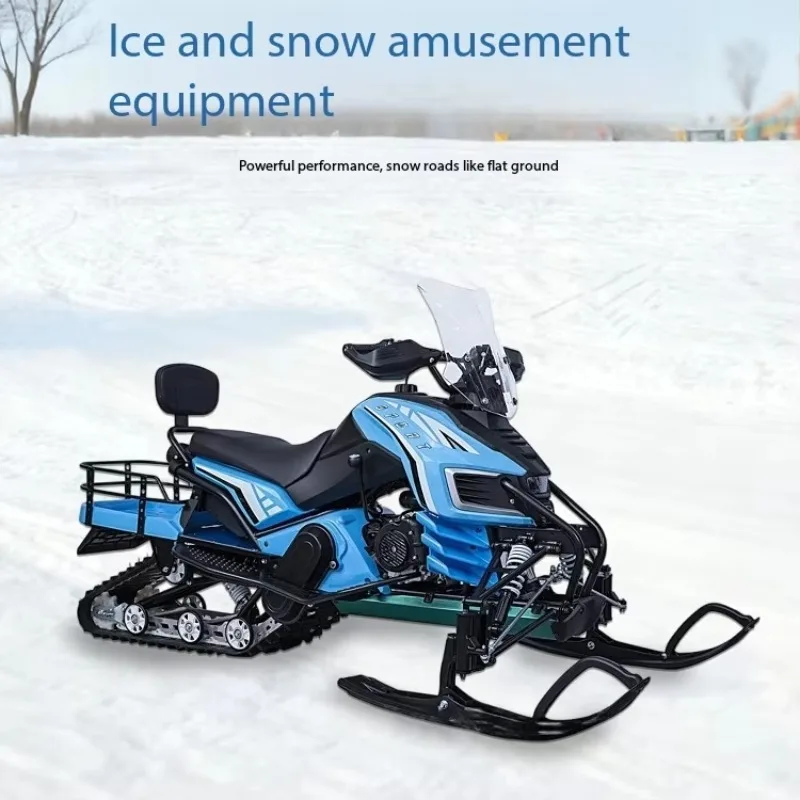 200cc 4-Stroke Gas Powered Snowmobile Matrix LED Headlight Adults Winter All-Terrain Trail Touring Snow Scooter Track Machine