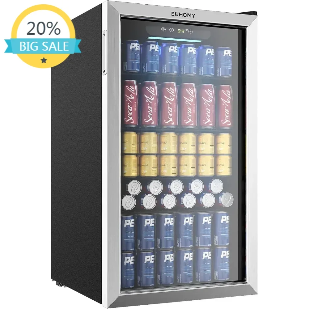 

BestsellerBeverage Refrigerator Cooler, 130 Can Mini Fridge with Glass Door for Soda Beer or Wine, Beverage Cooler for Home, Off