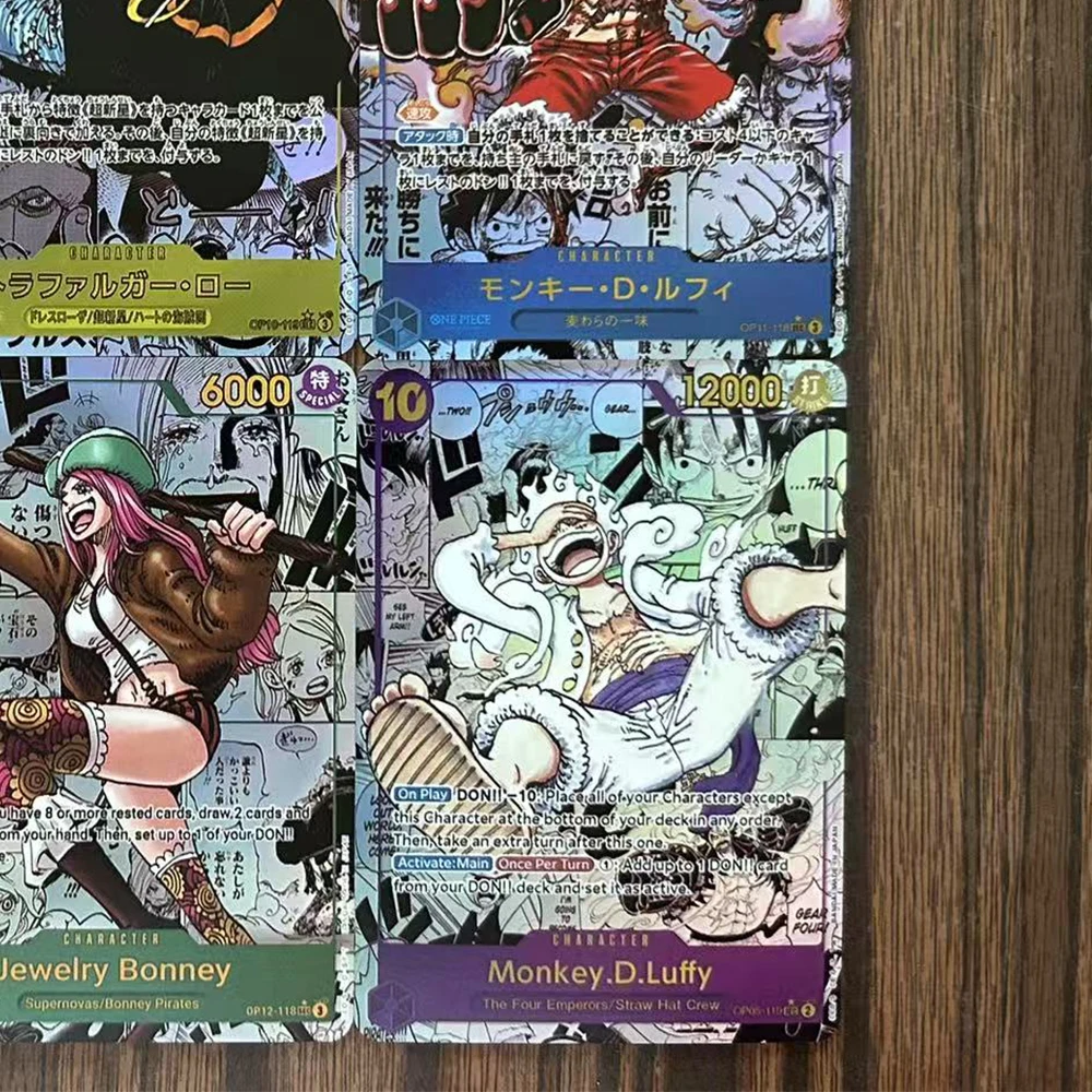 

6Pcs/set EB02 OP05 Anime OPCG Collection Card Monkey D Luffy Jewelry Bonney Manga Card English Refractive Flash Kids Gifts