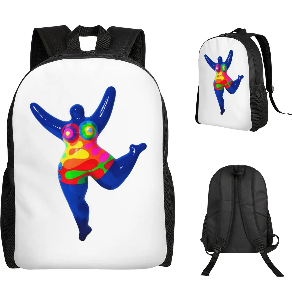 

Blue Nana Biriney Tribute To Niki De Saint Phalle Backpack Student Boys Girls BookBag School Bag Laptop Shoulder Bags