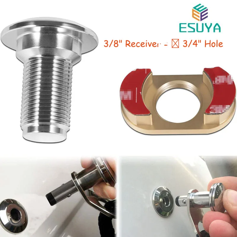 

ESUYA 3/8'' Quick Release Boat Fender Receiver Marine Stainless Steel Quick-Release Boat Fender Receiver Lock Yacht Tools 2 Pcs