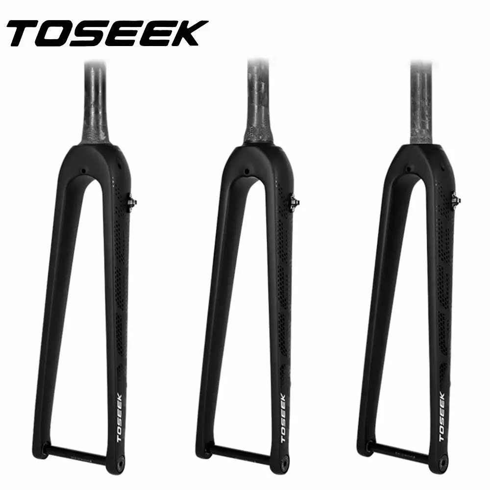 

TOSEEK TFK-R20 Carbon Fibre Bicycle Road Front Fork Gravel Bike Road Fork Thru Axle 12*100mm Disk Brake 140mm