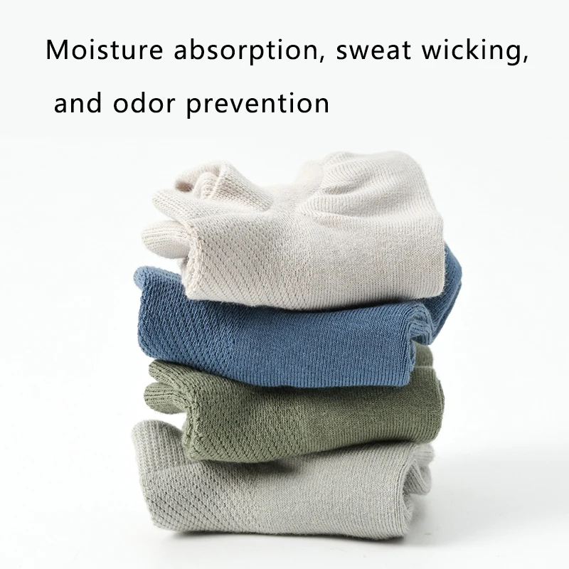 High Quality 5Pairs Men's boat  socks Combed Cotton Mesh Breathable Odor proof and antibacterial Spring Summer for Male sock New
