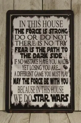 In This House The Force is Strong Tin Metal Sign Vintage Look We Do XZ-Aluminum