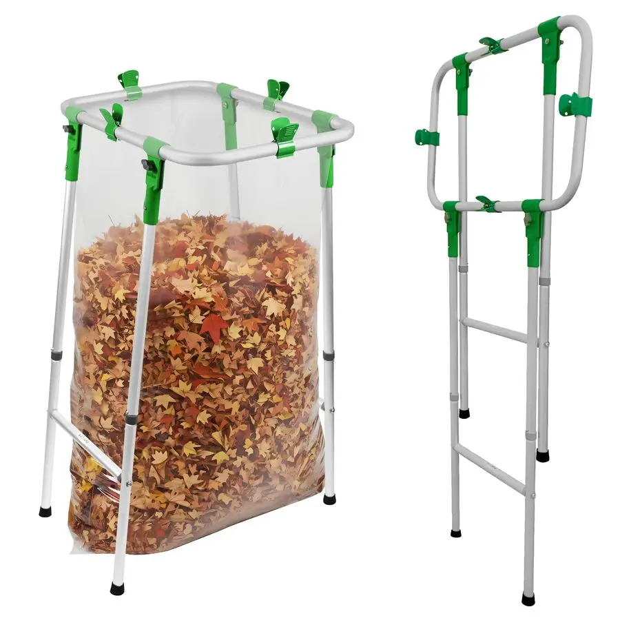 

amp Foldable Leaf Bag Holder, for 3355 Gallon Plastic amp Paper Bags, No Tools Needed for Assembly, Works on Slopes, Trash Bag S