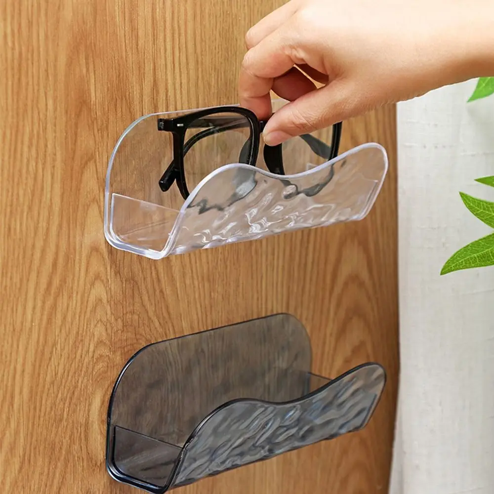 2pcs Punch-free Sun-glasses Display Holder Wardrobe Decoration Wall Mounted Glasses Storage Rack Home Tidying Glass Showcase