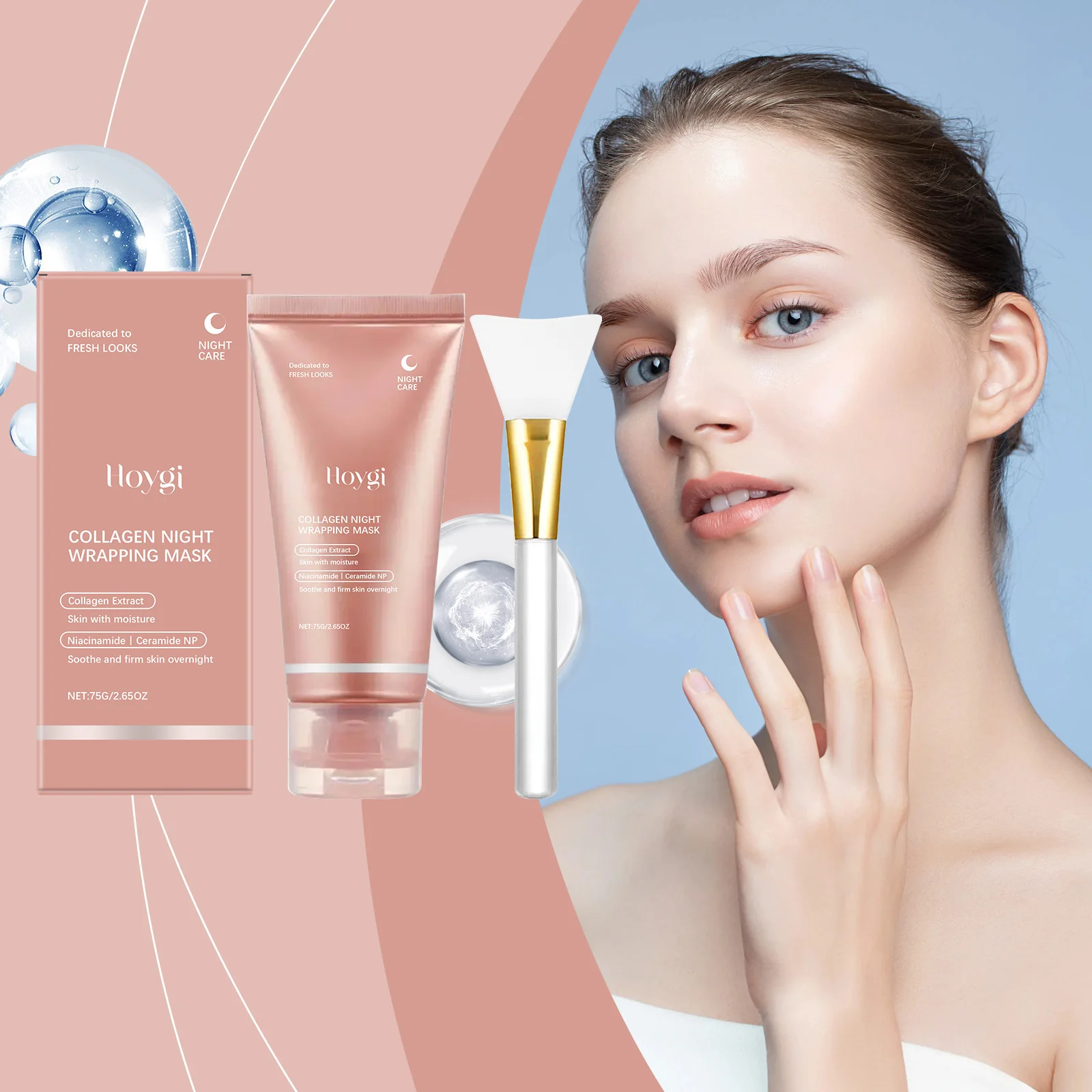 عميق الكولاجين التفاف تقشر قناع الوجه ترطيب ترطيب السلس الوجه ثبات الجلد تجديد قناع العناية بالوجه ماكياج