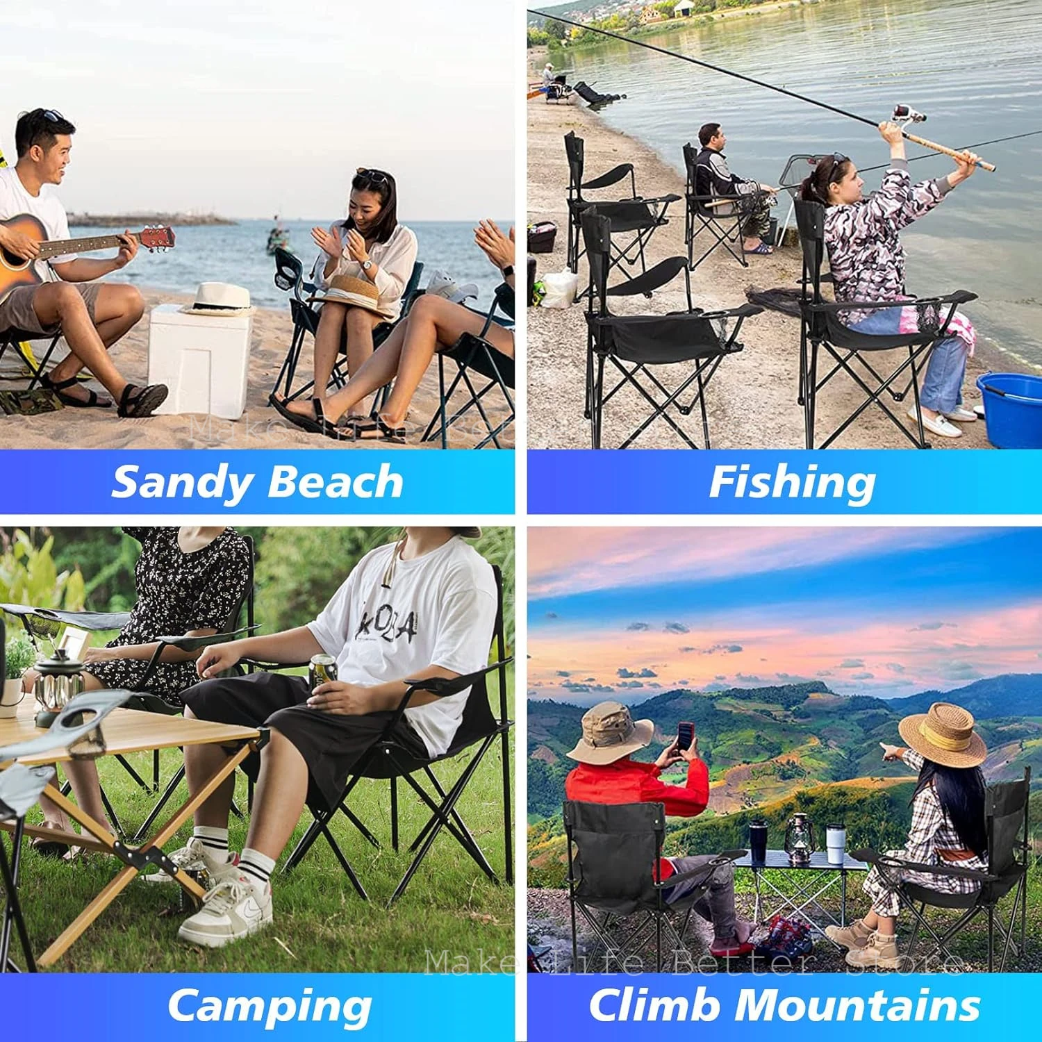 Chairs Outdoor Camping Chair Portable Small Fishing Folding Moon Chair Backrest With Footrest Hike Foldable Beach Chair