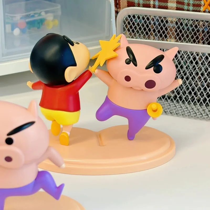 Novo original lápis shin-chan buriburizaemon ação caixa cega kasukabe mais forte cp figura conjunto kawaii anime presente crianças meninas