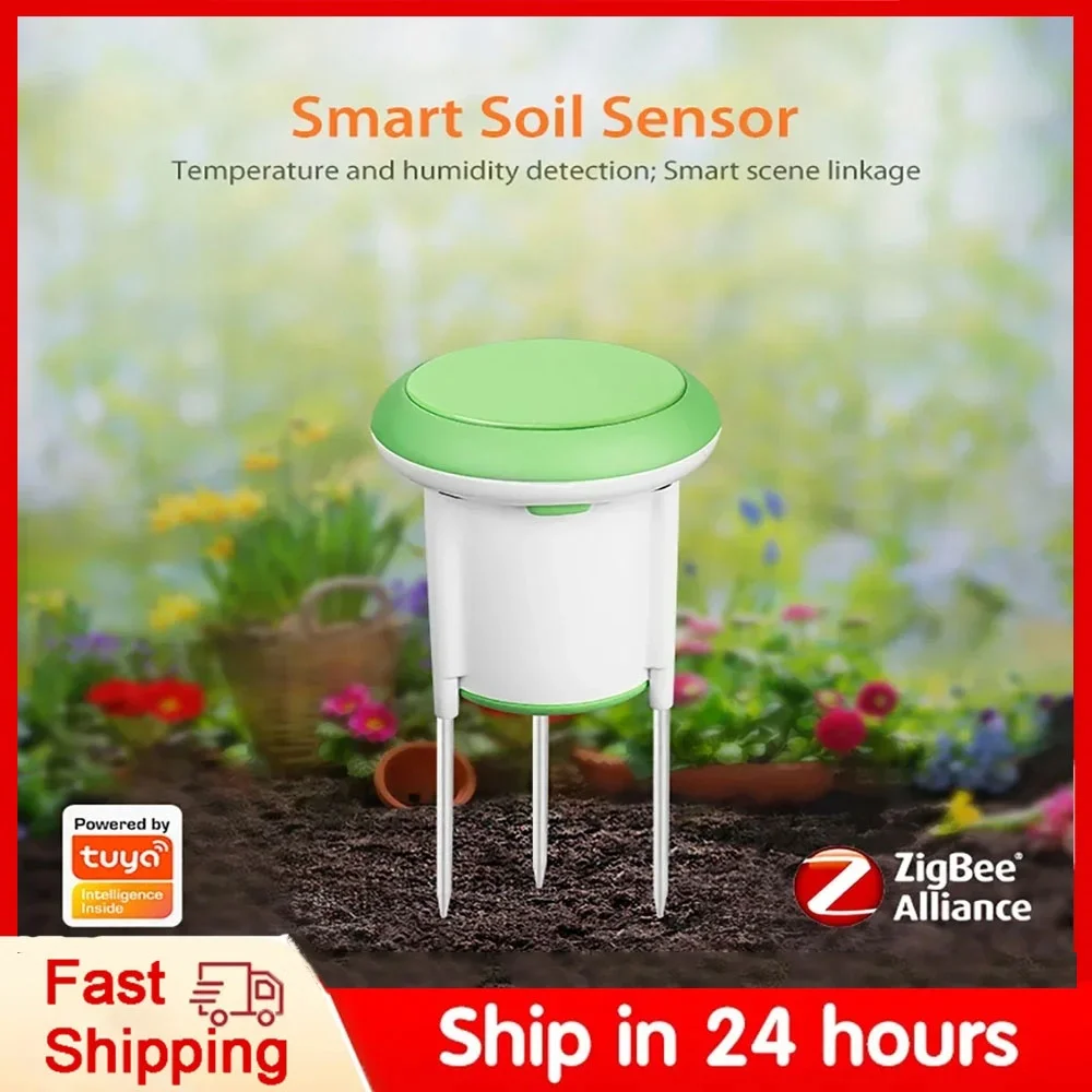 

Tuya Zigbee Smart Soil Moisture Sensor Outdoor Temperature and Humidity Monitor Waterproof Garden Automation Irrigation Detector