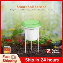 Tuya Zigbee Smart Soil Moisture Sensor Outdoor Temperature Humidity Monitor Waterproof Garden Automation Irrigation Detector