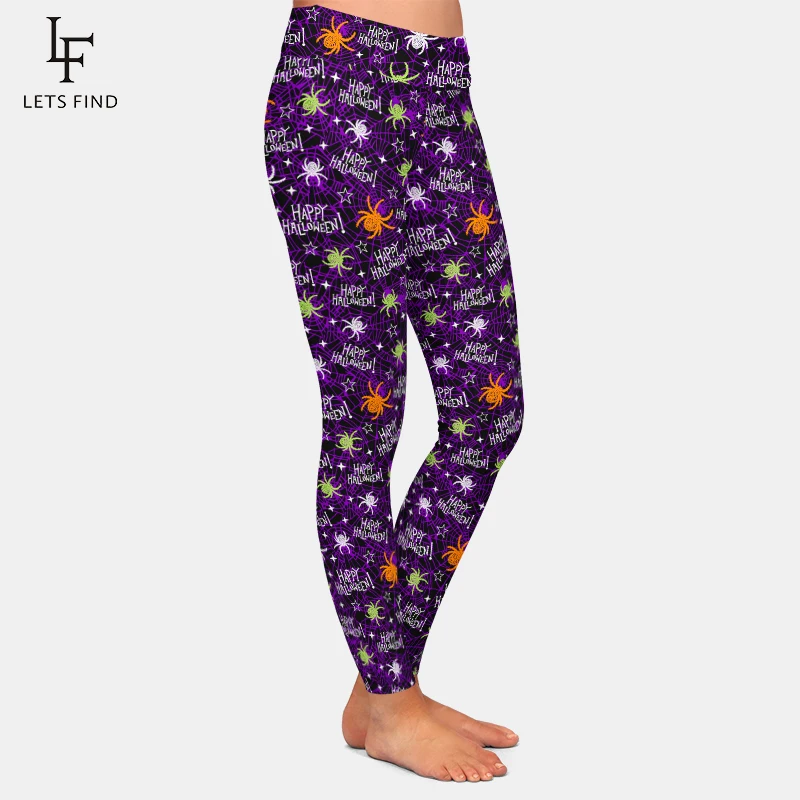 LETSFIND-Leggings con estampado 3D de araña para mujer, pantalón completo elástico de cintura alta, Sexy, para Fitness, para Halloween, novedad de otoño, 2023