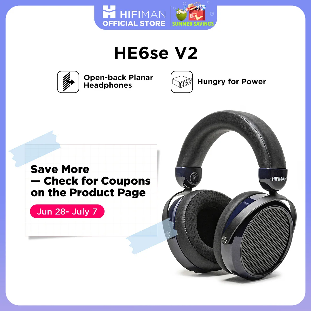 HIFIMAN HE6se Full-Size Over Ear Planar Magnetic Audiophile Headphones