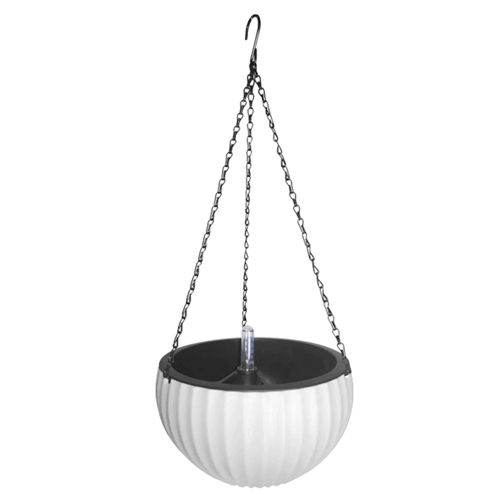 

Automatic Water Suction Flower Pot Durable Premium Material Hanging Basket Planter Clear Water Level Breathing Design Plastic