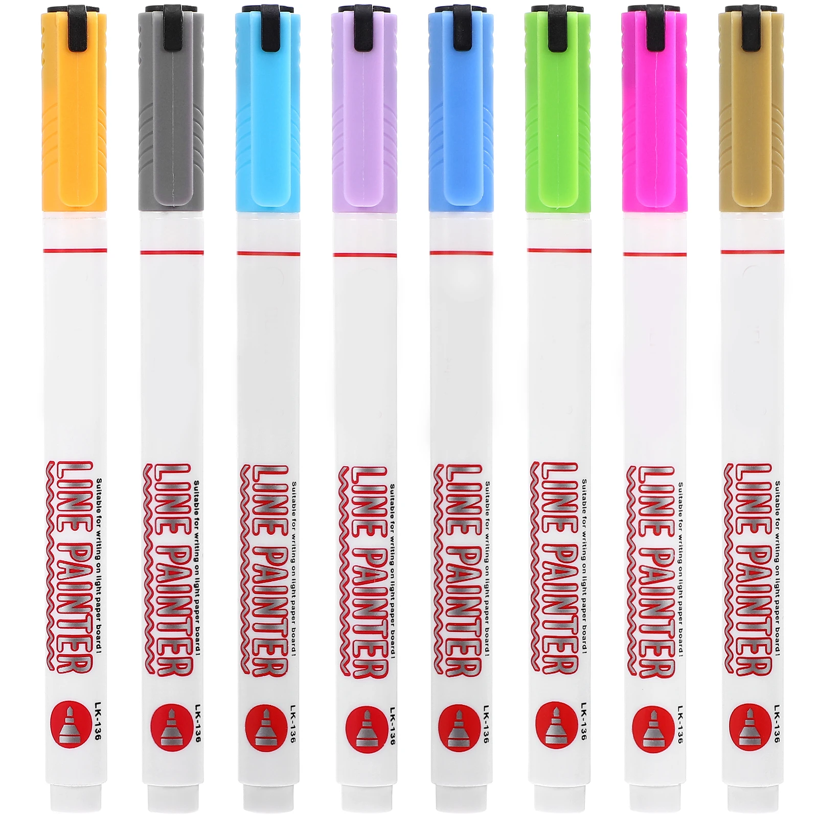 

8 pcs Markers Colorful Set Sturdy Plastic Kids Drawing Pens Glitter Highlighters Shimmer Paint Scrapbook Note Taking