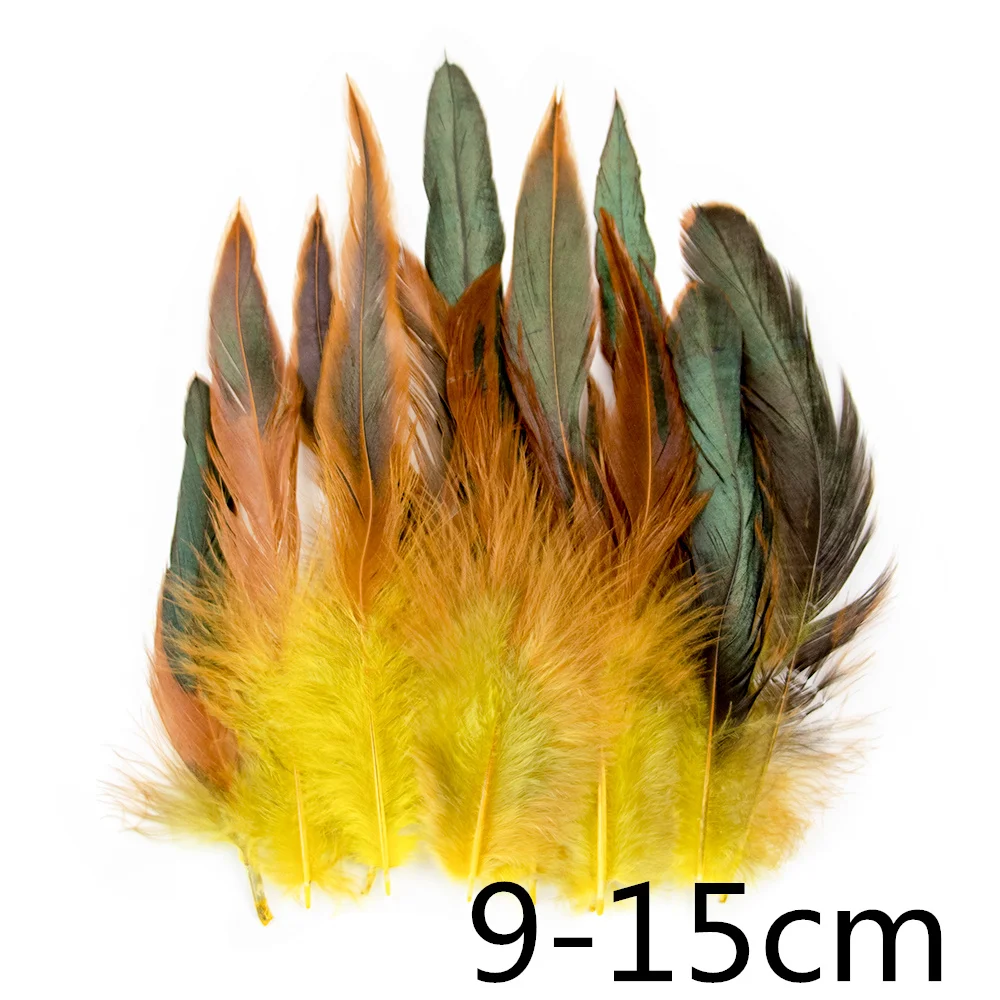 20 pz giallo naturale fagiano piume di pollo gioielli fai da te fare Soft Plumes Decor vera piuma di struzzo per accessori artigianali