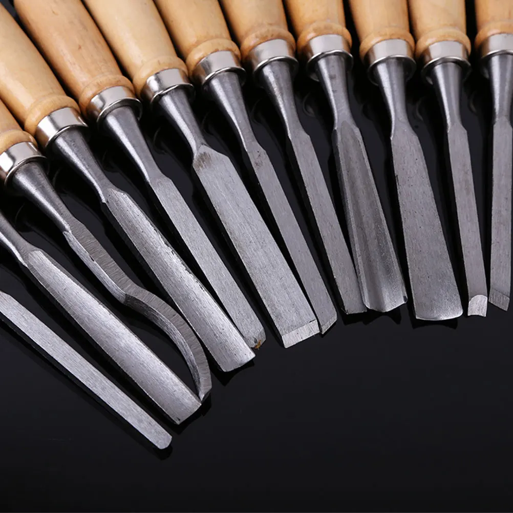 

Carbon Steel Carving Knife Set Wood Handle Rust Resistant Wood Carving Tools For Diy Artists Beginners Woodworking