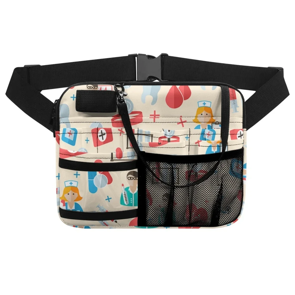 Fashion Medical Icon Designer Waist Bag Multi Pocket Stethoscope Medication Bandage Storage Hip Bag Adjustable Strap Fanny Packs