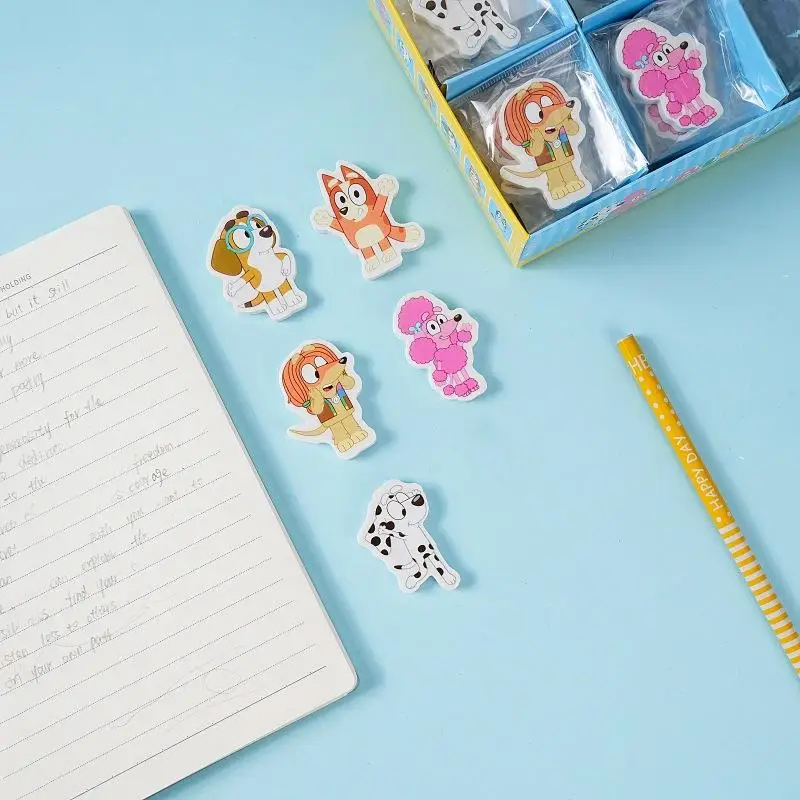 

New Bluey Bingo Bandit Chilli Family Dog Series Theme Student Kawaii Stationery Eraser Gift