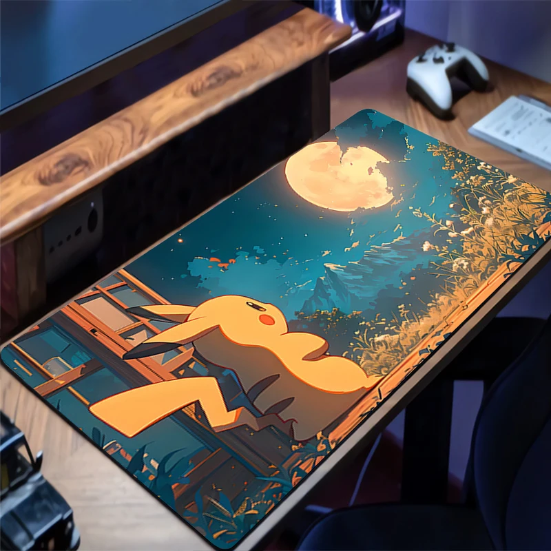 Tappetino per mouse Laptop antiscivolo Esports Laptop da ufficio P-Pokemons P-Pikachus Tappetino per mouse Giocatore di gioco Tappetino per mouse Accessori per PC Tappetino per tastiera